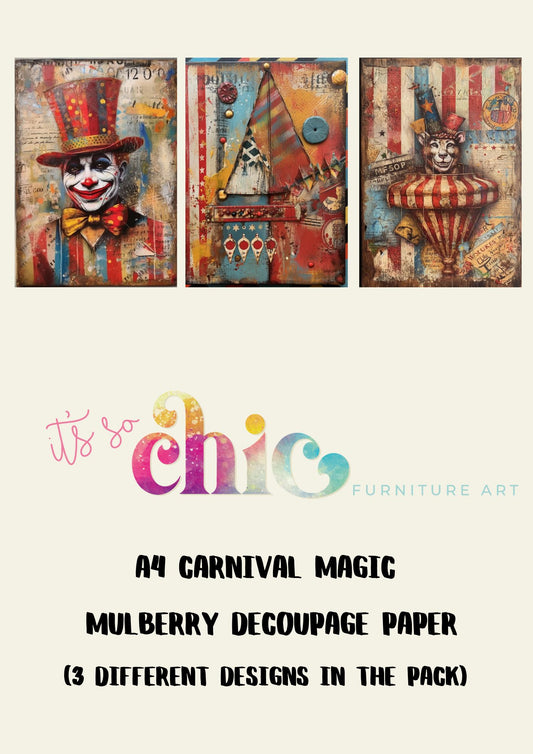 A4 Carnival Magic Mulberry Decoupage Paper