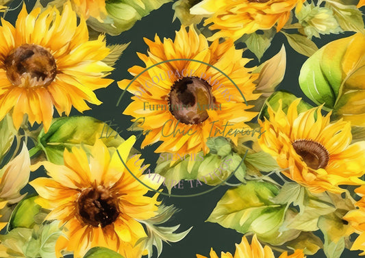 A4 Summer Sunflowers Mulberry Decoupage Paper