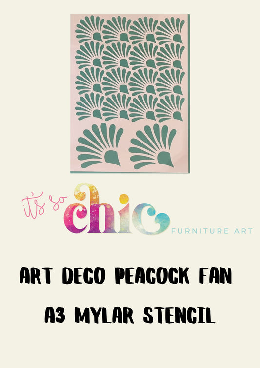 Art Deco Peacock Fan A3 Stencil