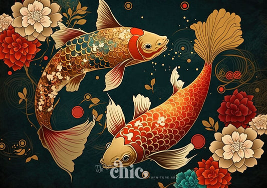 Floral Koi Fish